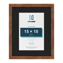 Rustic 20 x 16 inch picture frame with a black mount for a 15 x 10 inch photo