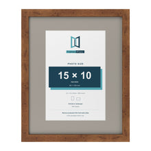 Rustic 20 x 16 inch picture frame with a Dawn Grey mount for a 15 x 10 inch photo