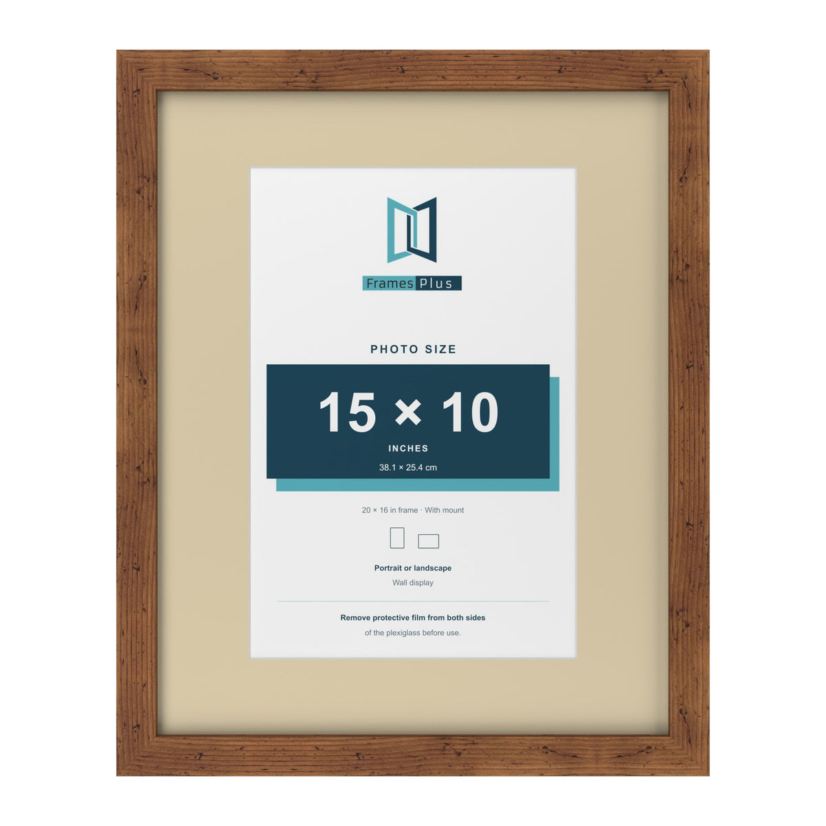 Rustic 20 x 16 inch picture frame with an ivory mount for a 15 x 10 inch photo