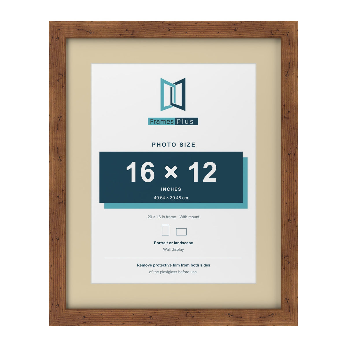 Rustic 20 x 16 inch picture frame with an ivory mount for a 16 x 12 inch photo