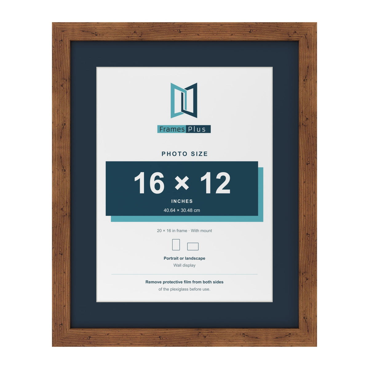 Rustic 20 x 16 inch picture frame with a Pacific Blue mount for a 16 x 12 inch photo
