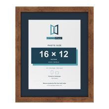 Rustic 20 x 16 inch picture frame with a Pacific Blue mount for a 16 x 12 inch photo