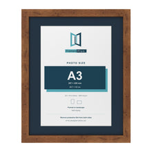 Rustic 20 x 16 inch picture frame with a Pacific Blue mount for an A3 photo