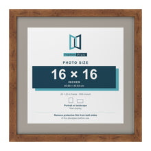 Rustic 20 x 20 inch picture frame with a Dawn Grey mount for a 16 x 16 inch photo