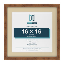 Rustic 20 x 20 inch picture frame with an ivory mount for a 16 x 16 inch photo