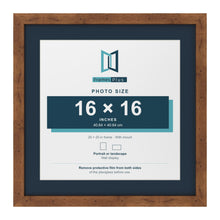 Rustic 20 x 20 inch picture frame with a Pacific Blue mount for a 16 x 16 inch photo
