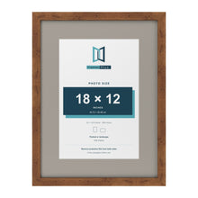 Rustic 24 x 18 inch picture frame with a Dawn Grey mount for an 18 x 12 inch photo