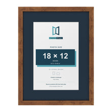 Rustic 24 x 18 inch picture frame with a Pacific Blue mount for an 18 x 12 inch photo