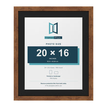 Rustic 24 x 20 inch picture frame with a black mount for a 20 x 16 inch photo