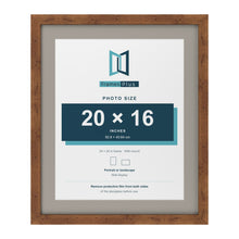 Rustic 24 x 20 inch picture frame with a Dawn Grey mount for a 20 x 16 inch photo