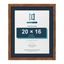 Rustic 24 x 20 inch picture frame with a Pacific Blue mount for a 20 x 16 inch photo