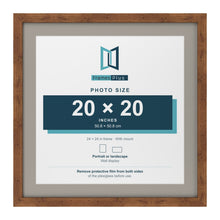 Rustic 24 x 24 inch picture frame with a Dawn Grey mount for a 20 x 20 inch photo