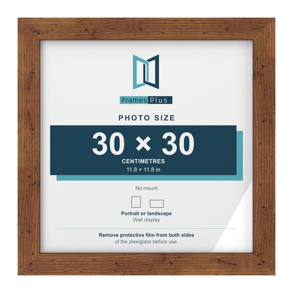 Rustic picture frame for a 30 x 30 cm photo