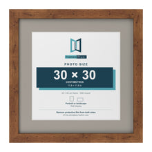 Rustic 40 x 40 cm picture frame with a Dawn Grey mount for a 30 x 30 cm photo