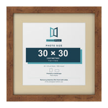 Rustic 40 x 40 cm picture frame with an ivory mount for a 30 x 30 cm photo