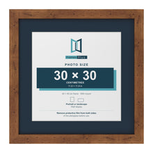 Rustic 40 x 40 cm picture frame with a Pacific Blue mount for a 30 x 30 cm photo