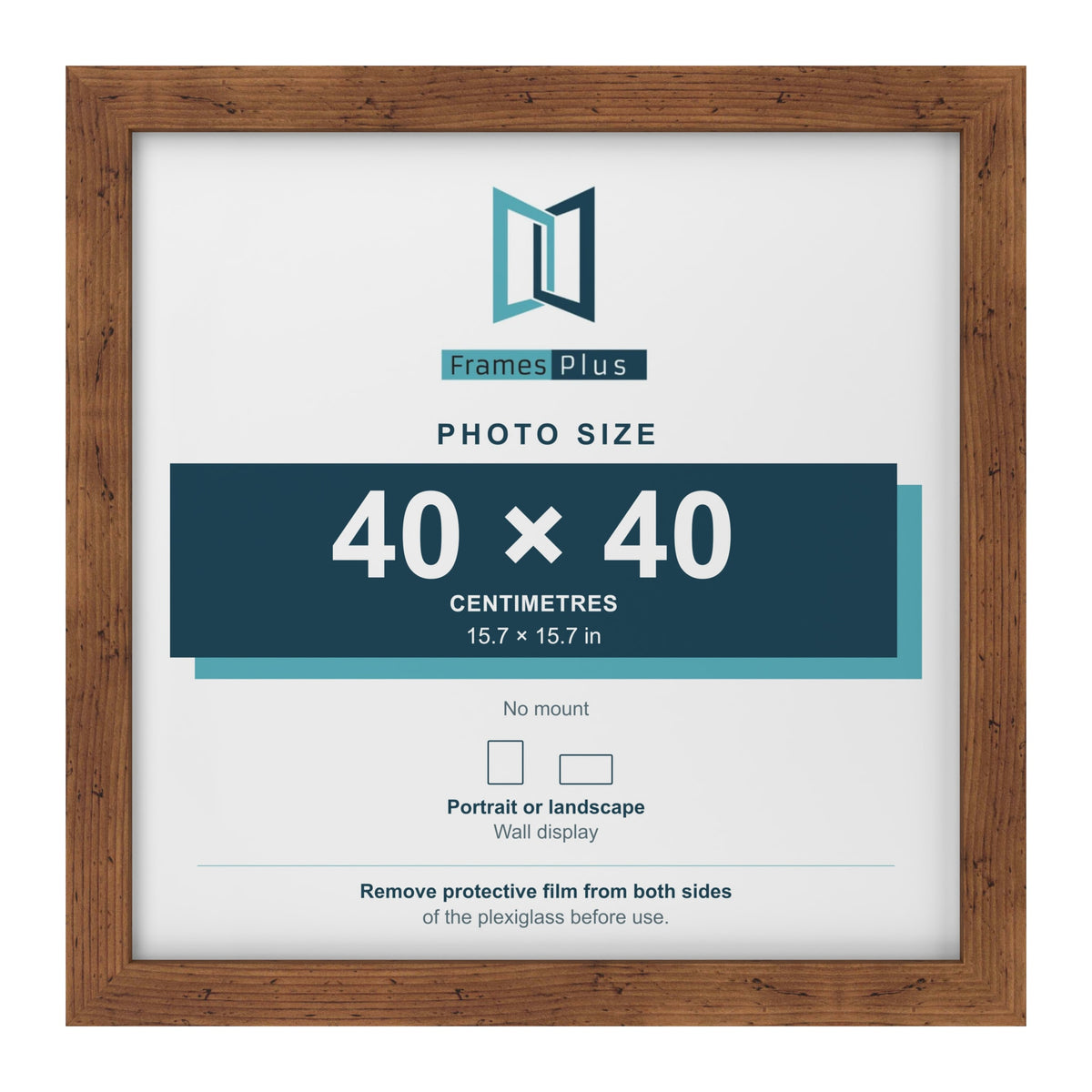 Rustic picture frame for a 40 x 40 cm photo