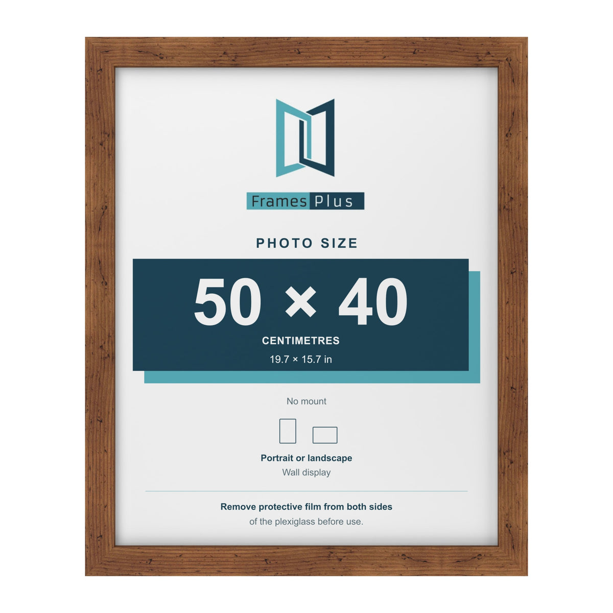 Rustic picture frame for a 50 x 40 cm photo