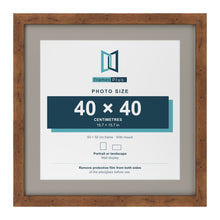 Rustic 50 x 50 cm picture frame with a Dawn Grey mount for a 40 x 40 cm photo