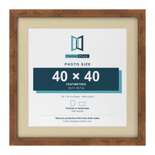 Rustic 50 x 50 cm picture frame with an ivory mount for a 40 x 40 cm photo