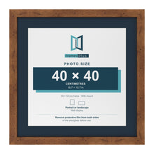 Rustic 50 x 50 cm picture frame with a Pacific Blue mount for a 40 x 40 cm photo
