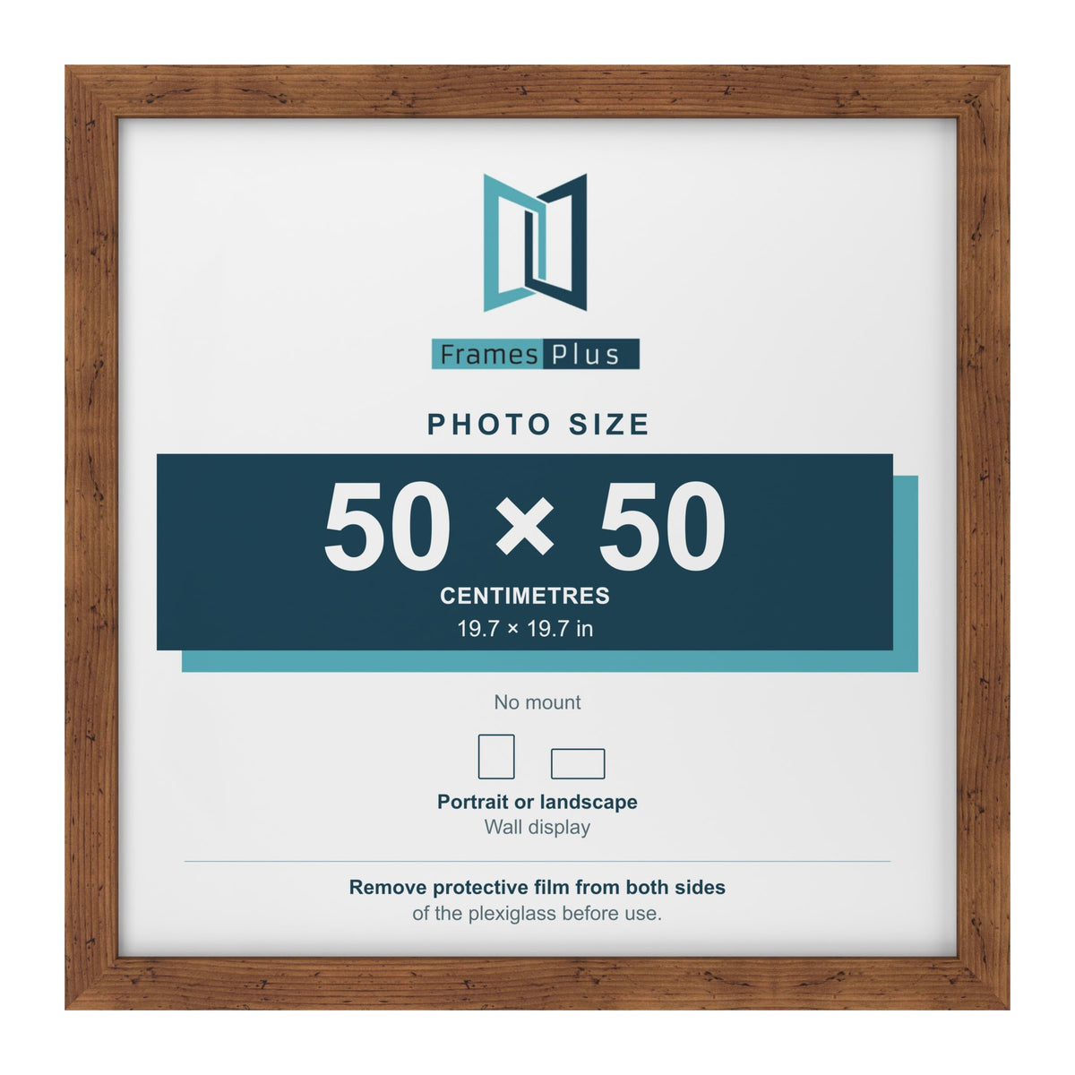 Rustic picture frame for a 50 x 50 cm photo