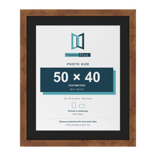 Rustic 60 x 50 cm picture frame with a black mount for a 50 x 40 cm photo