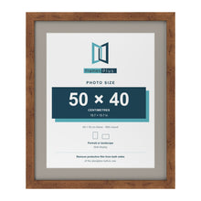 Rustic 60 x 50 cm picture frame with a Dawn Grey mount for a 50 x 40 cm photo