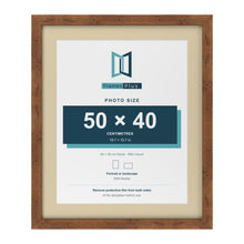 Rustic 60 x 50 cm picture frame with an ivory mount for a 50 x 40 cm photo