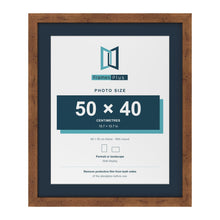 Rustic 60 x 50 cm picture frame with a Pacific Blue mount for a 50 x 40 cm photo