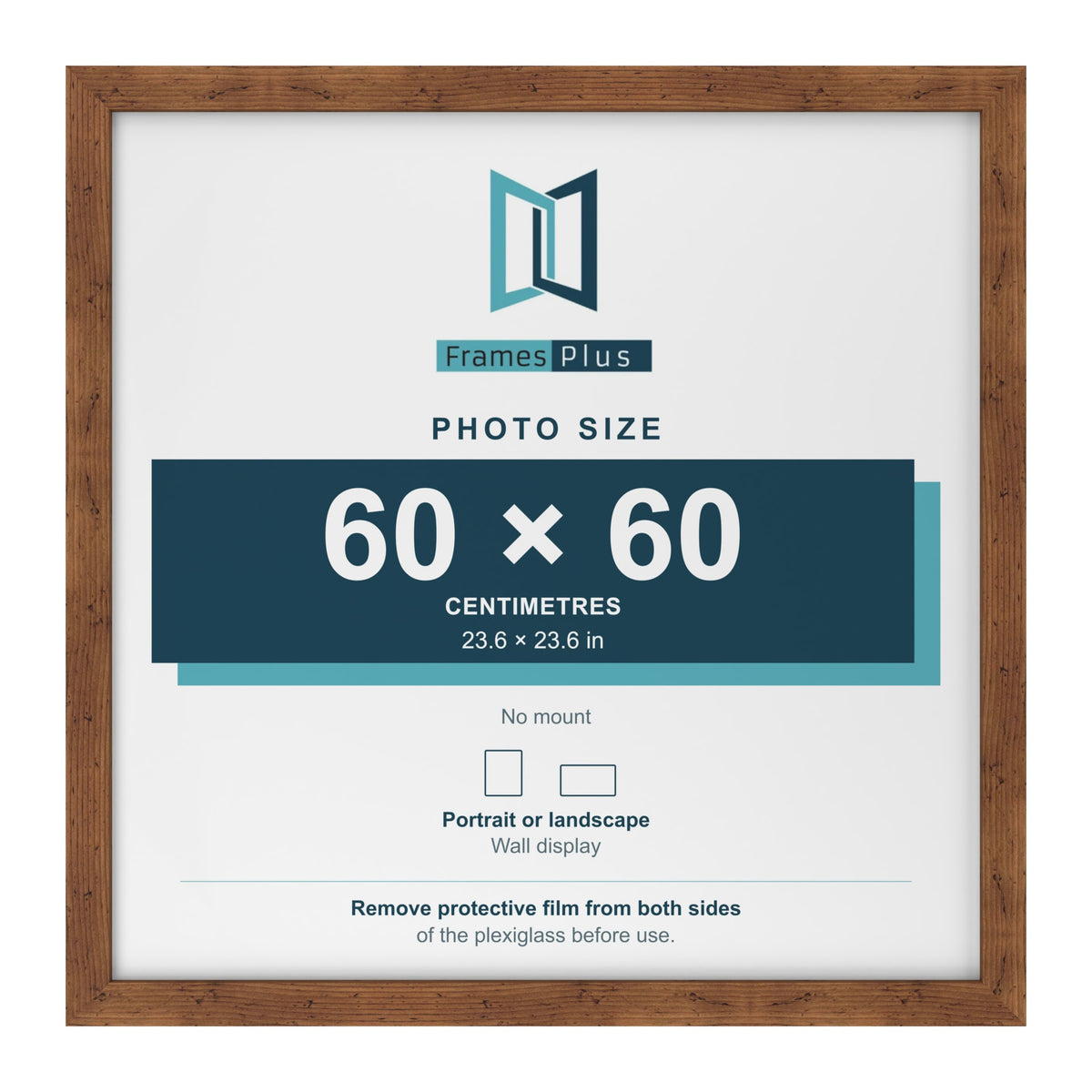 Rustic picture frame for a 60 x 60 cm photo