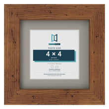 Rustic 6 x 6 inch picture frame with a Dawn Grey mount for a 4 x 4 inch photo