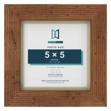 Rustic 6 x 6 inch picture frame with an ivory mount for a 5 x 5 inch photo