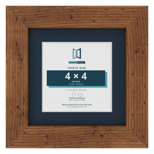 Rustic 6 x 6 inch picture frame with a Pacific Blue mount for a 4 x 4 inch photo