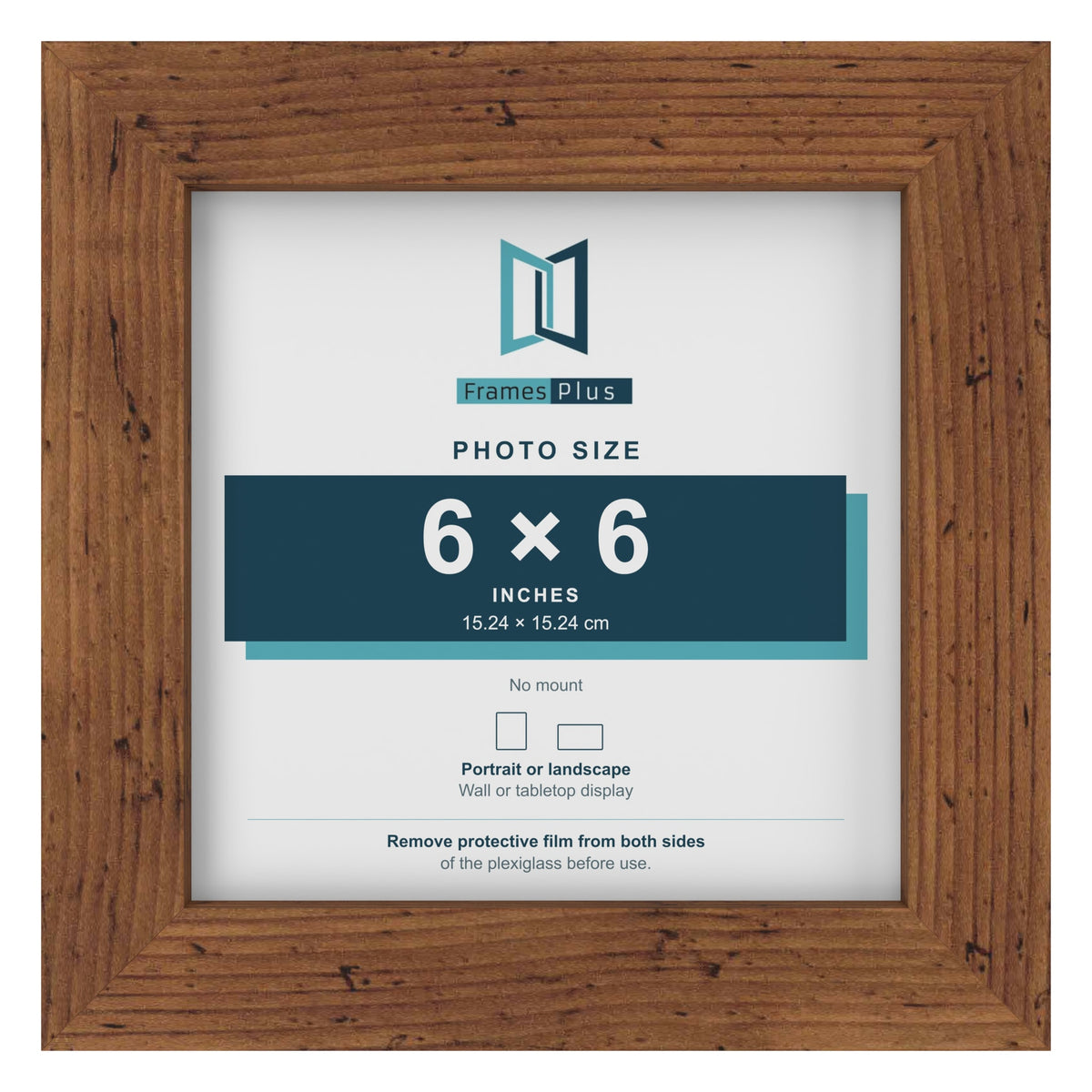 Rustic picture frame for a 6 x 6 inch photo