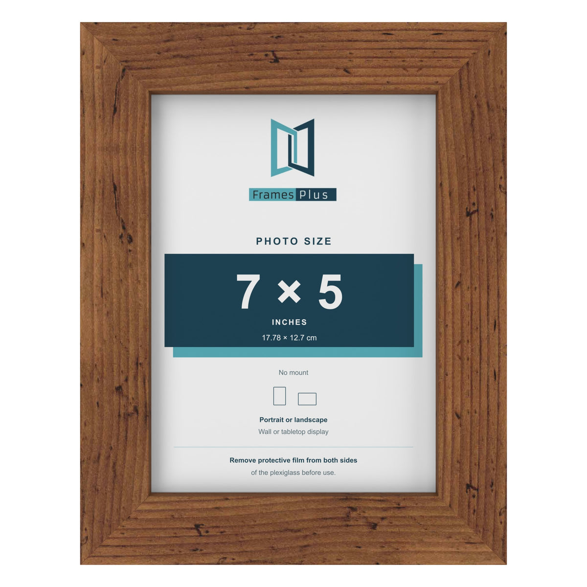 Rustic picture frame for a 7 x 5 inch photo