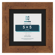 Rustic 7 x 7 inch picture frame with a black mount for a 5 x 5 inch photo