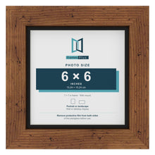 Rustic 7 x 7 inch picture frame with a black mount for a 6 x 6 inch photo
