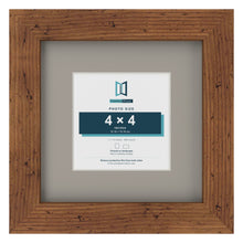 Rustic 7 x 7 inch picture frame with a Dawn Grey mount for a 4 x 4 inch photo