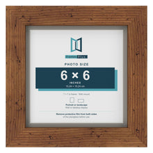 Rustic 7 x 7 inch picture frame with a Dawn Grey mount for a 6 x 6 inch photo