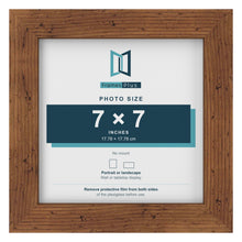 Rustic picture frame for a 7 x 7 inch photo