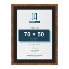 Rustic 80 x 60 cm picture frame with a black mount for a 70 x 50 cm photo