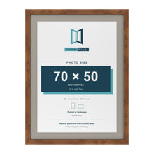 Rustic 80 x 60 cm picture frame with a Dawn Grey mount for a 70 x 50 cm photo