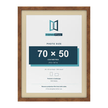 Rustic 80 x 60 cm picture frame with an ivory mount for a 70 x 50 cm photo