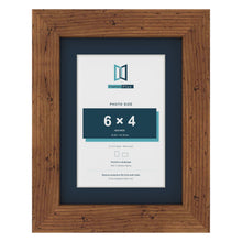 Rustic 8 x 6 inch picture frame with a Pacific Blue mount for a 6 x 4 inch photo
