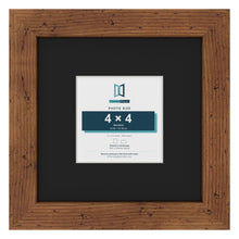 Rustic 8 x 8 inch picture frame with a black mount for a 4 x 4 inch photo
