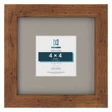 Rustic 8 x 8 inch picture frame with a Dawn Grey mount for a 4 x 4 inch photo