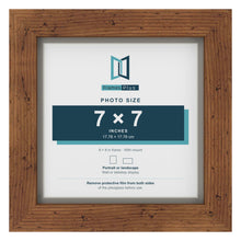 Rustic 8 x 8 inch picture frame with a Dawn Grey mount for a 7 x 7 inch photo