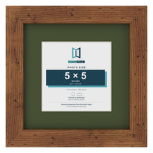 Rustic 8 x 8 inch picture frame with a green mount for a 5 x 5 inch photo