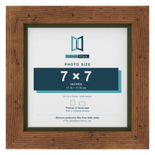 Rustic 8 x 8 inch picture frame with a green mount for a 7 x 7 inch photo
